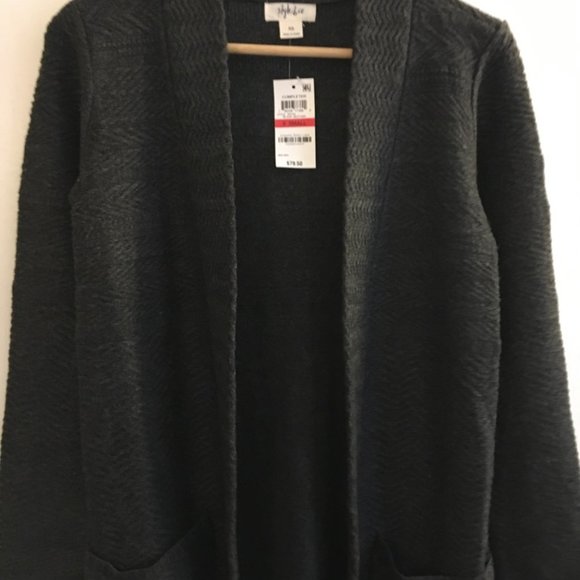 NWT Style & Co Gray Open Front Cardigan Duster-XS - Picture 6 of 13